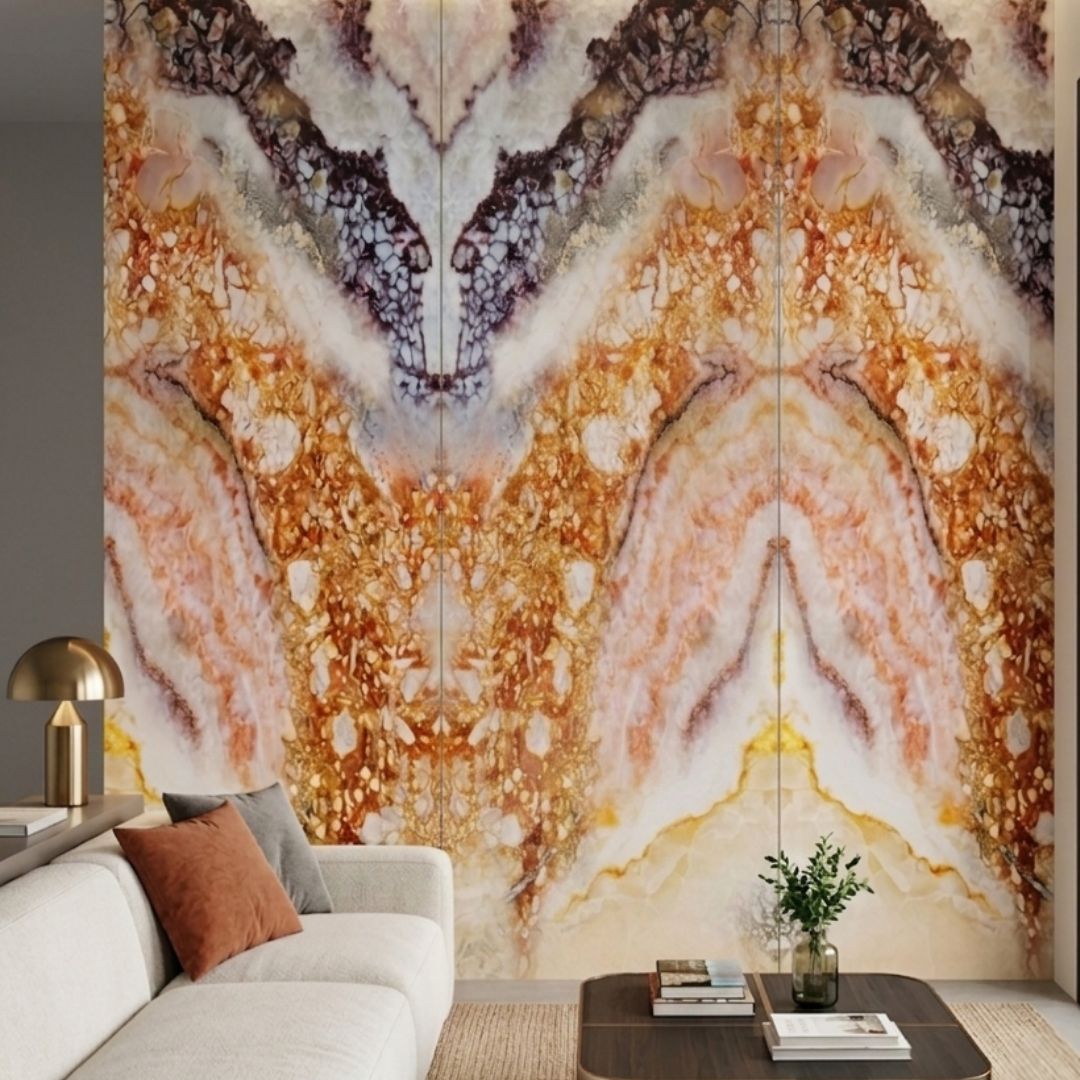 Panel Decorativo Estilo Mármol Amarillo