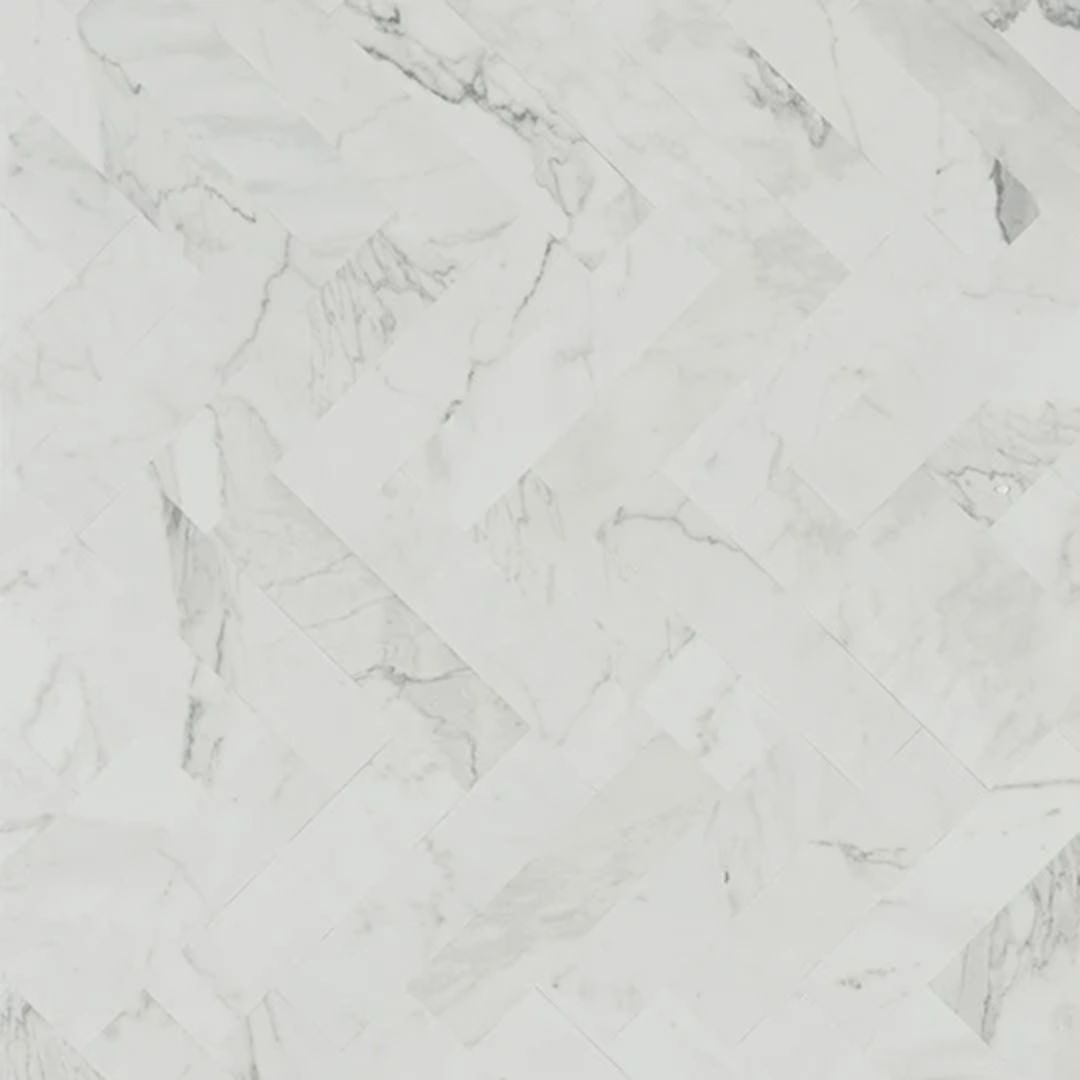 Laminado White Marble Herringbone Formica