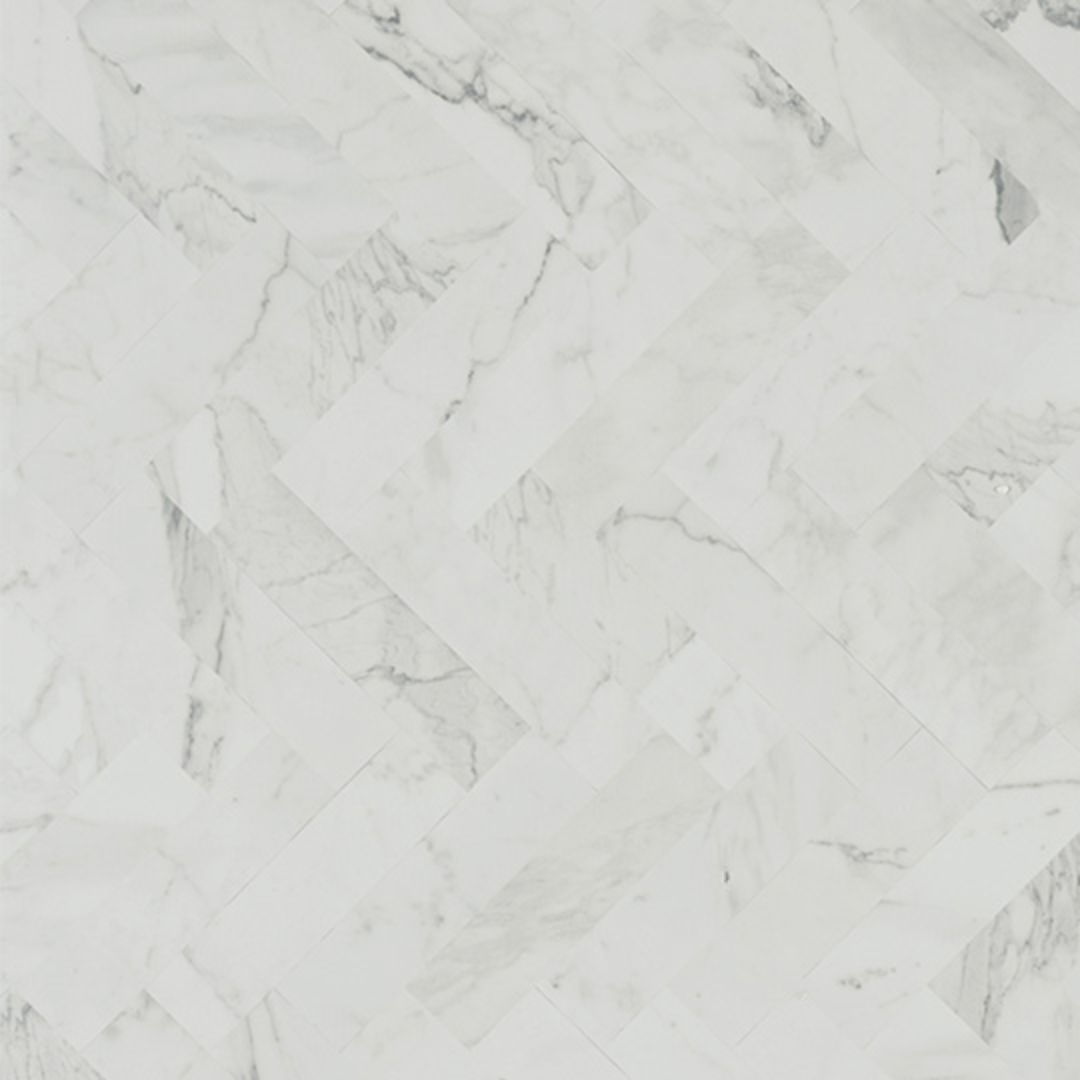 Cubierta Marbella White Marble Herringbone VT Industries